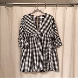 ZARA checkered babydoll dress